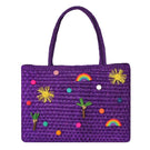 Purple Pajarita Pájara Pinta tote bag, shoulder bag with woven design, stylish accessory from Pájara Pinta.