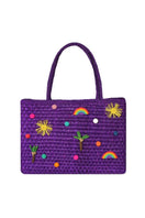 Purple Pajarita Pájara Pinta tote bag, shoulder bag with woven design, stylish accessory from Pájara Pinta.