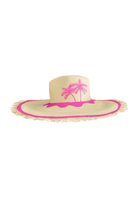 Pink Stitch Hat from Pájara Pinta featuring the Cupido design, made of soft fabric with a stylish, stitched detail.