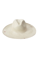Pájara Pinta Eduardo white hat, stylish wide-brim hat made of natural material, one size, perfect for sunny days