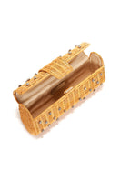 Emm Kuo Paloma Raffaia wicker evening clutch with woven natural design and compact shape for elegant occasions.