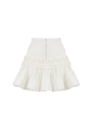 AISA pearl mini skirt with a stylish, shiny pearl embellishment and a fitted silhouette, perfect for trendy casual outfits.