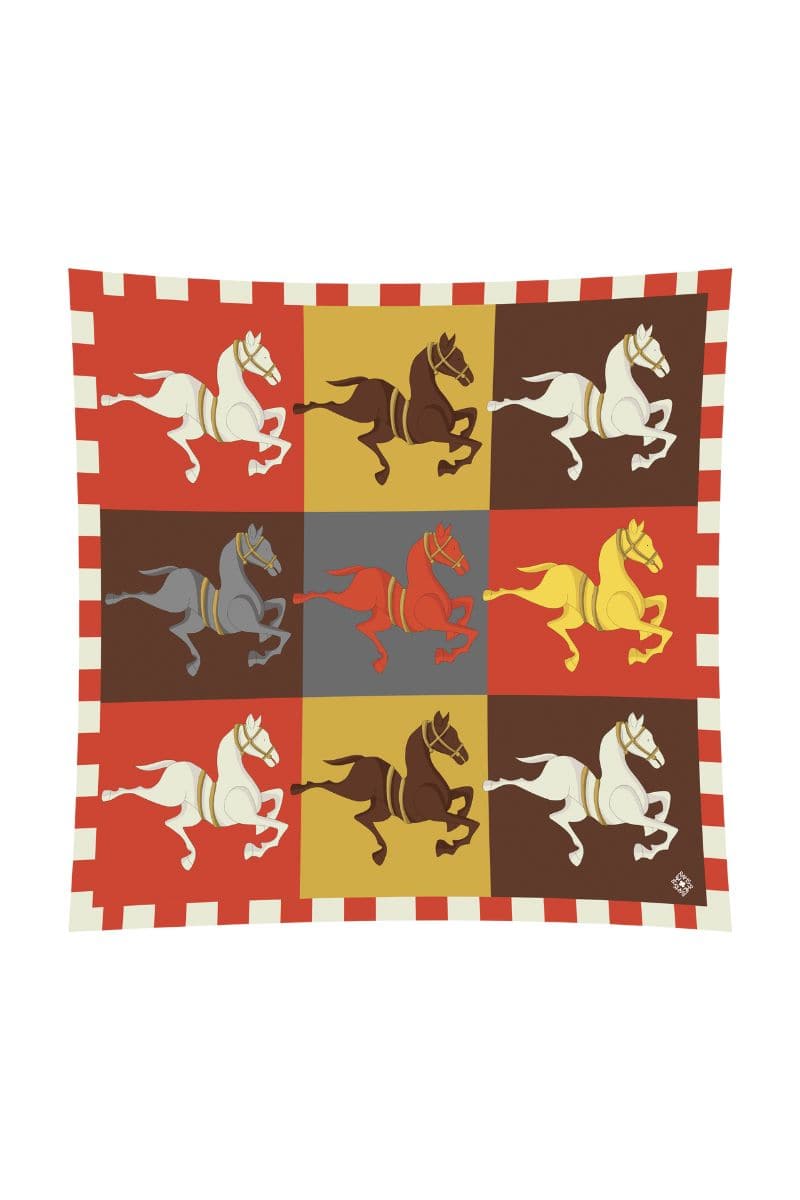 MULTICOLOR HORSE SILK SCARF | PHERAHS | CULT MIA