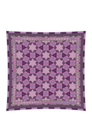 Pink Geo-Star silk scarf by PheraHS featuring multicolor geometric star patterns, lightweight and elegant accessory.