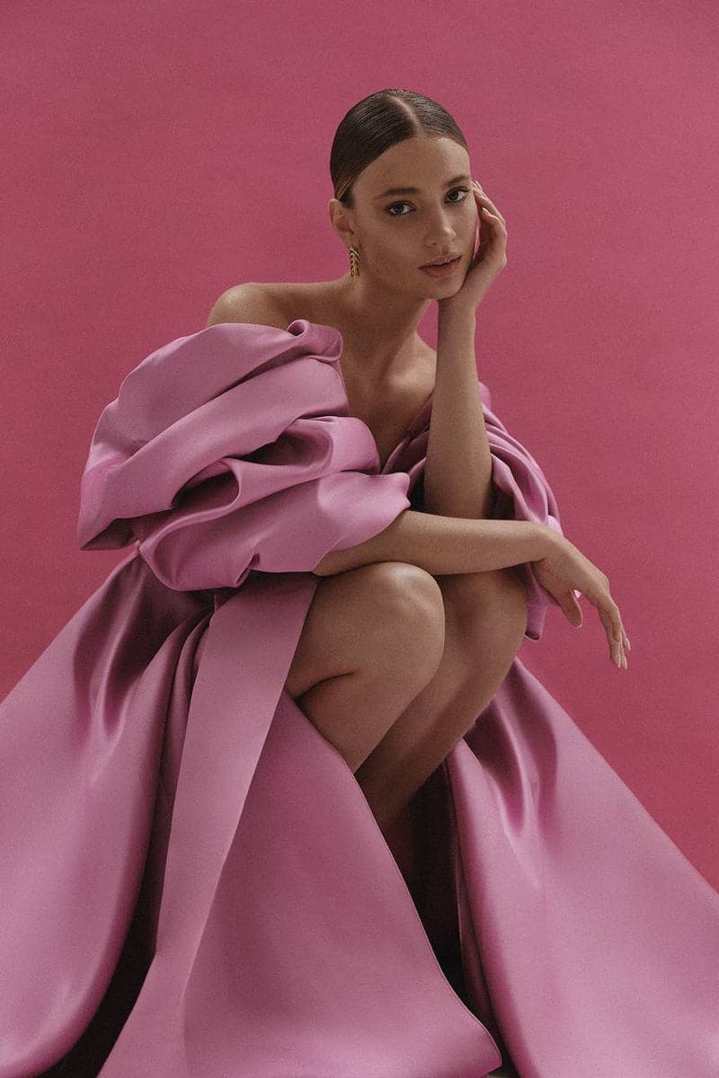 pink professional dress ZAPAKA Women Hot Pink Work Dress Sheath Ruched V-Neck Satin Midi Business Dress with Slit, Hot Pink / US16