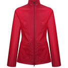 Red leather jacket from Sayya featuring a classic design and stylish fit, perfect for a trendy, bold look.