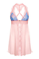 Pink lace Poppy Baby Doll underwear by Luciela, featuring delicate floral lace and soft fabric for a feminine, comfortable fit.