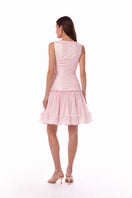 Pink Rosalíe draped mini dress by BY HAÓ, featuring a stylish and elegant design with soft fabric and a flattering fit.