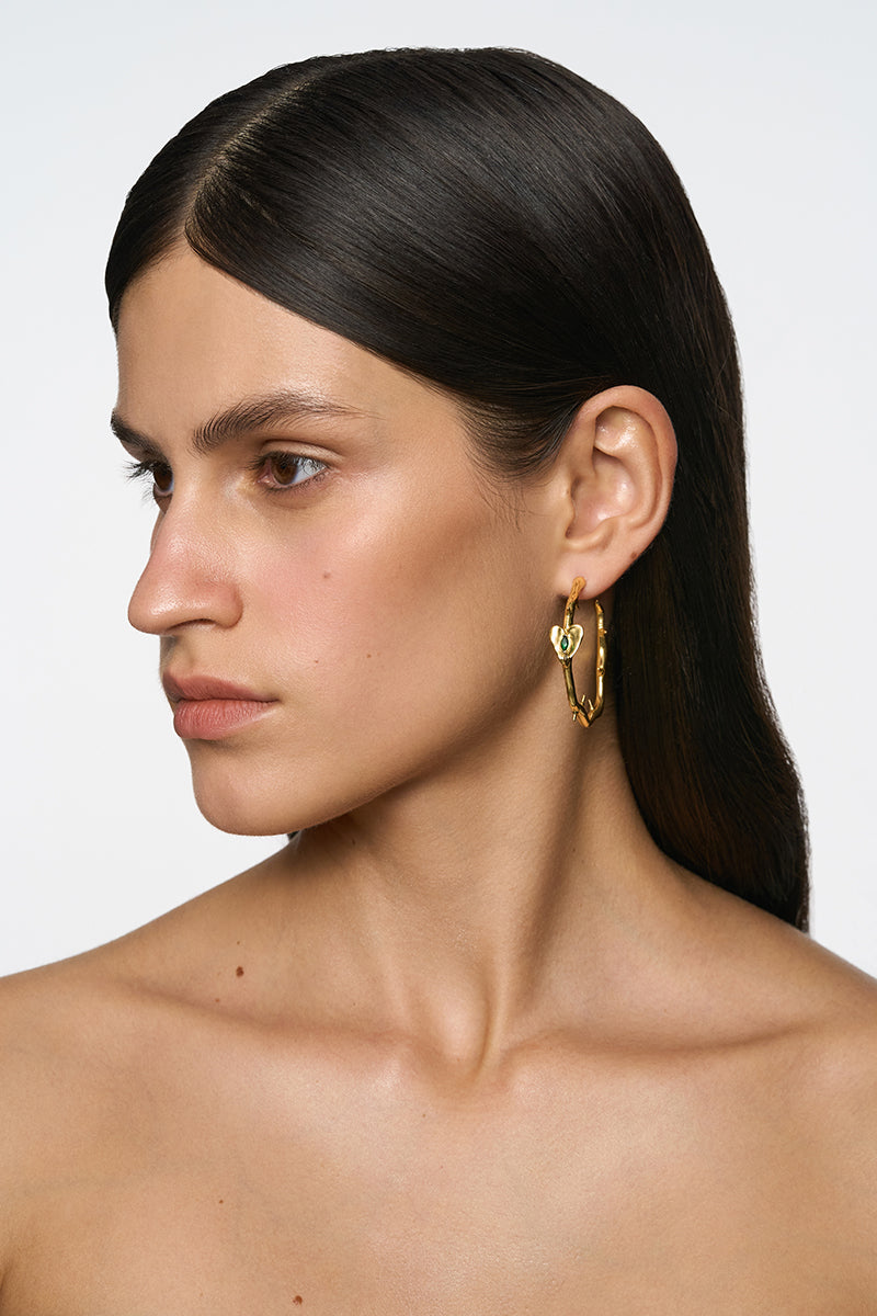 LEAF HOOPS IN GOLD - CULT MIA