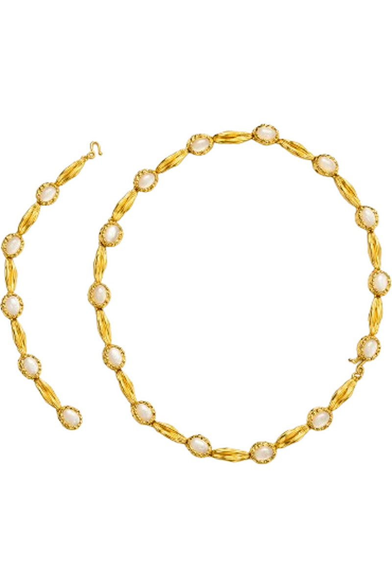 Jude Benhalim Poise Necklace in white gold featuring a delicate chain and elegant pendant, showcasing sophisticated jewelry design.