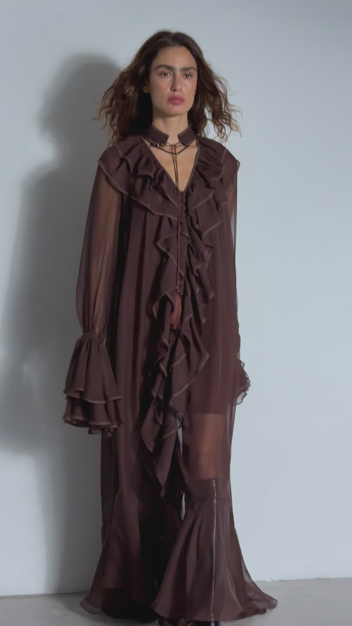 MAXI ROBE OCÉAN DE TENDRESSE MARRON
