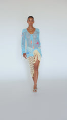 AQUA MARINE HANDMADE CROCHET TOP-COVER UP