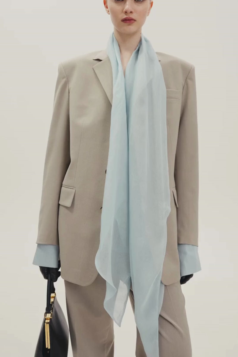 TAUPE WOOL TAILORED JACKET