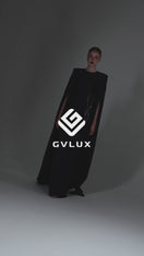 A-LINE GOWN WITH FLARED SLEEVES IN DARK BLUE