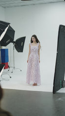 CULT MIA X I.H.F STUDIO FLORAL GARDEN IVROY LACE A-LINE MAXI DRESS