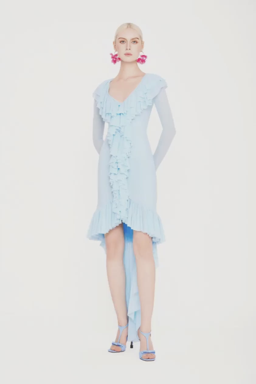 CULT MIA X VALENCIANI THE SERAPHINA RUFFLE HIGH-LOW
