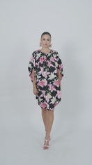 ROBE BALLON NOIRE MULTICOLORE