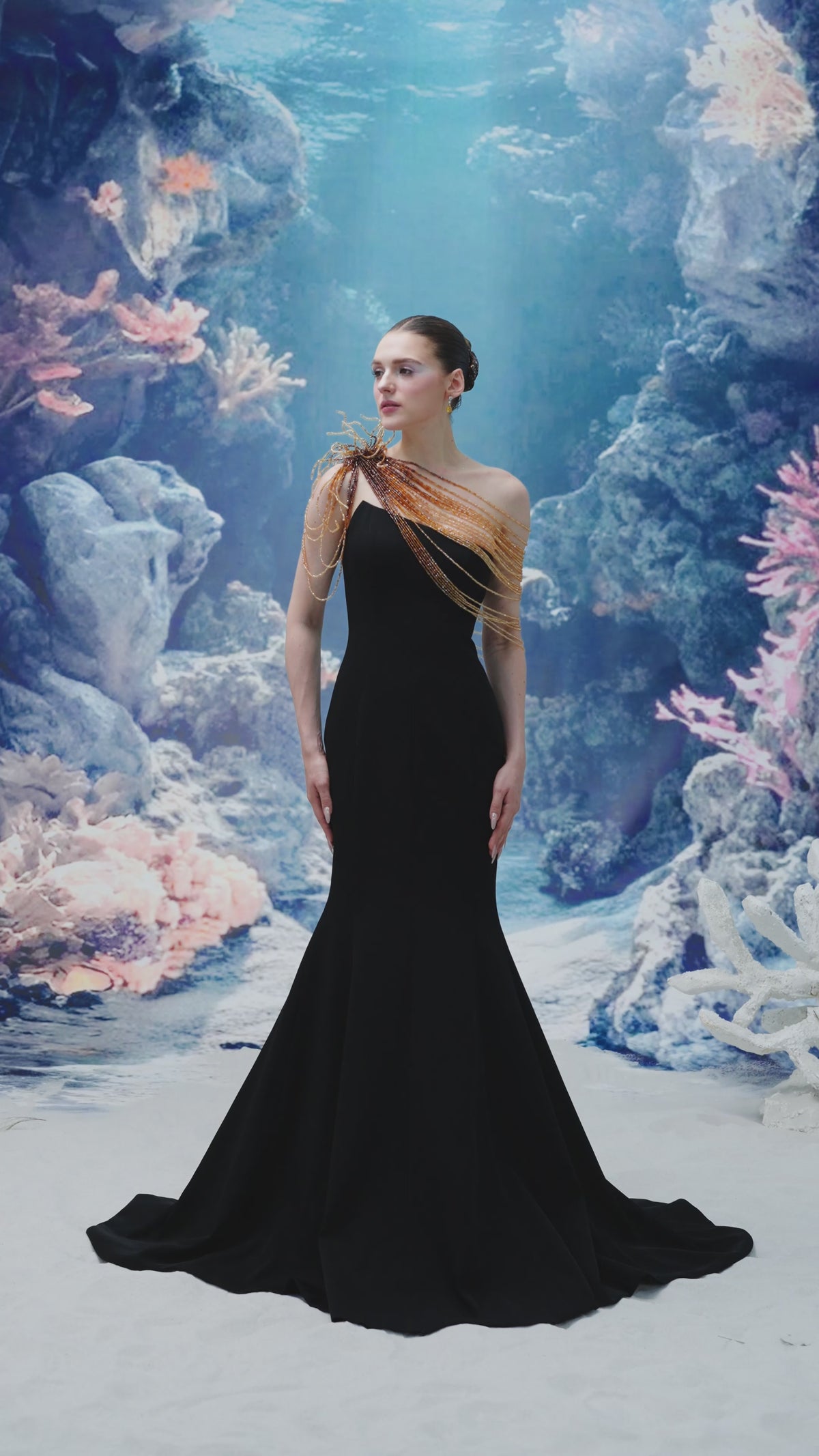 THALIA CREPE DRESS IN BLACK