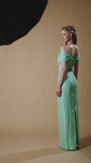 ROBE DOUBLÉE DE SOIE DE TAFFETAS CRÈME