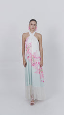 THE RIVIERA HALTER DRESS IN MULTICOLOR