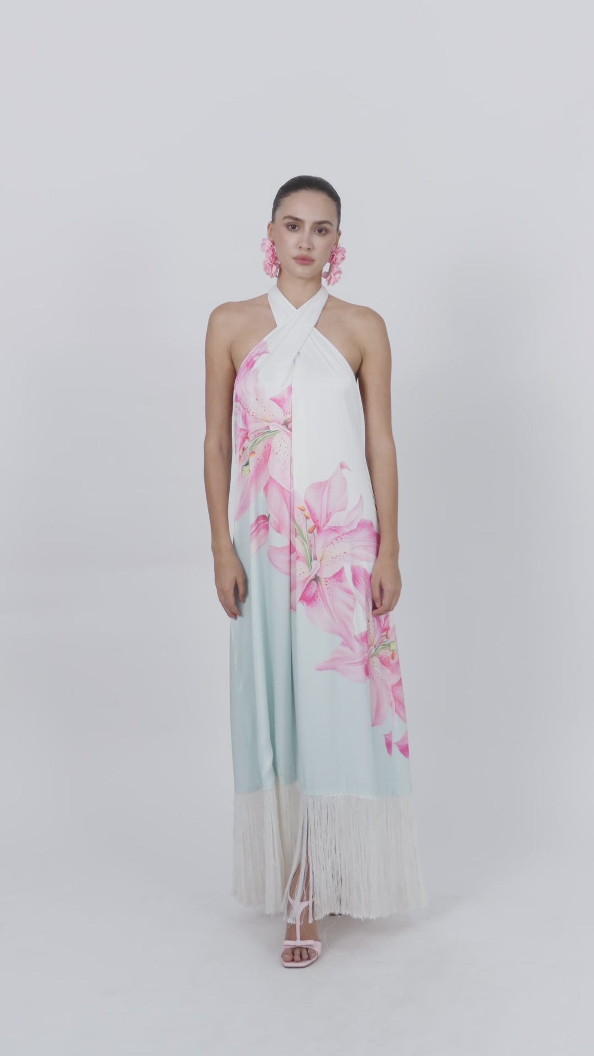 THE RIVIERA HALTER DRESS IN MULTICOLOR