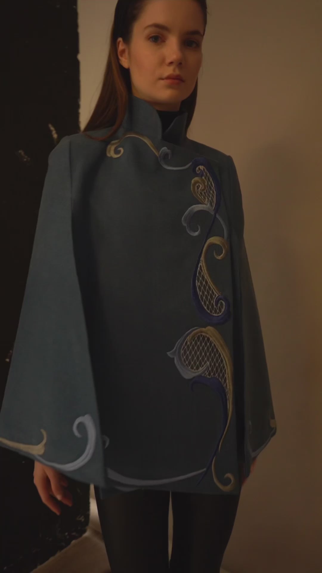 OLYMPIA DENIM CAPE