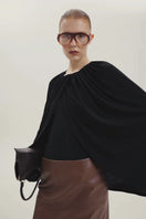 BLACK JERSEY CAPE BODYSUIT