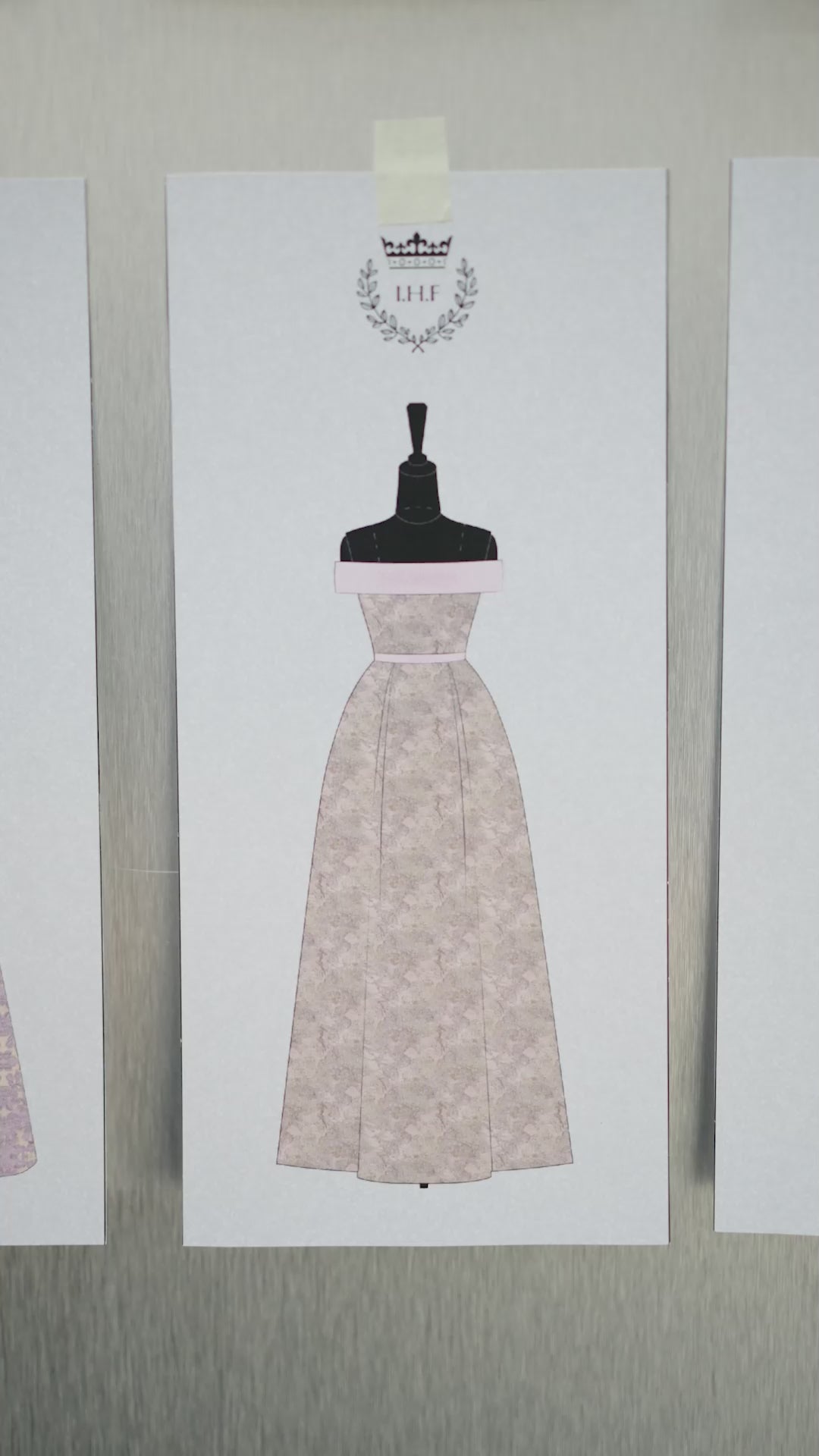 METALLIC JACQUARD AND SILK TAFFETA PINK GOWN