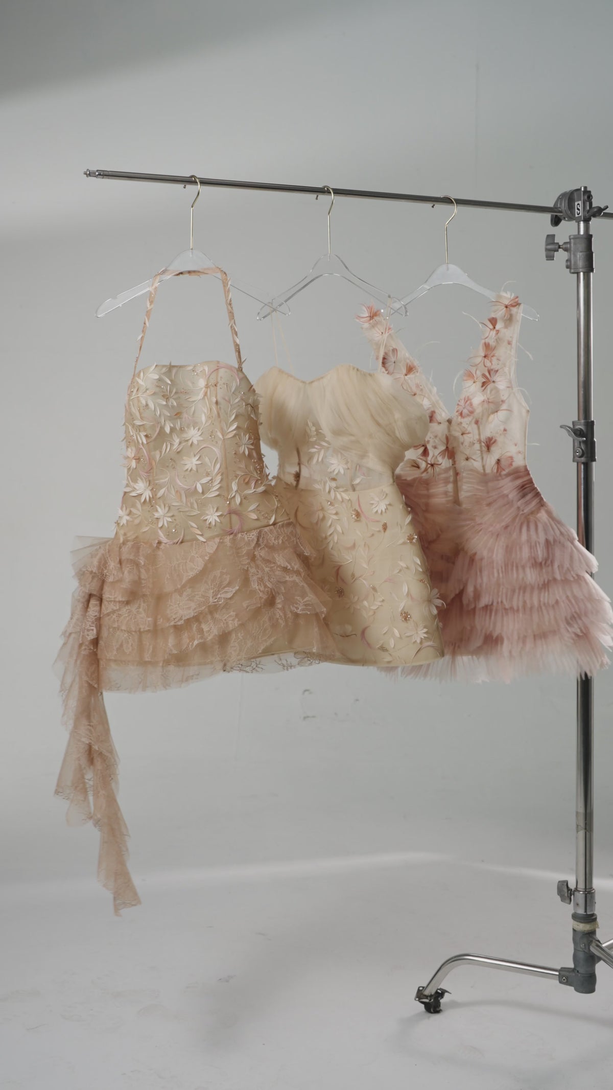 MIRABELLE TULLE DRESS IN BEIGE