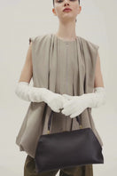 TAUPE VEST WITH ZIPPER AND BELT