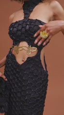 AMARI PLEATED DRESS IN BLACK
