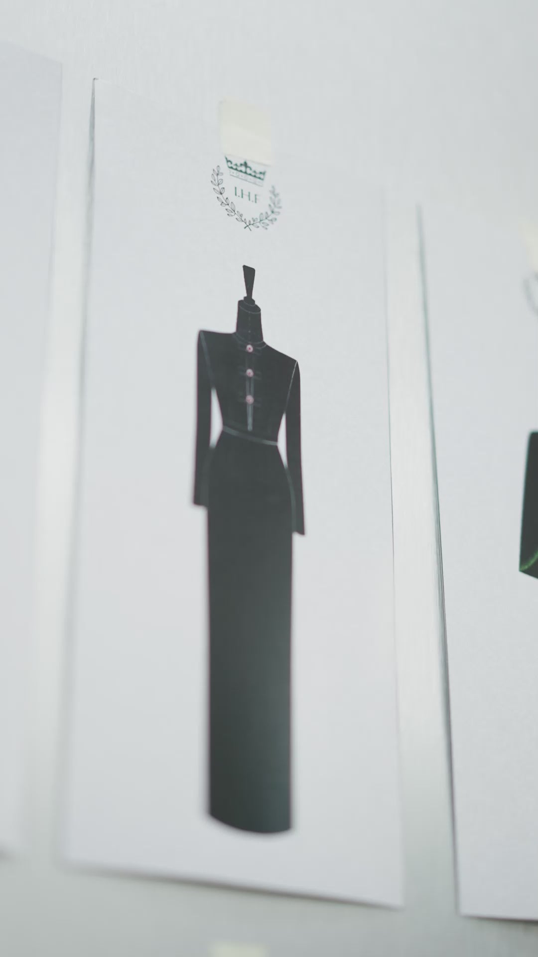 CREPE DE CHINE AND VELVET BLACK GOWN