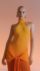 ROBE EN TULLE IMPRIMÉ DOS NU SUNSET