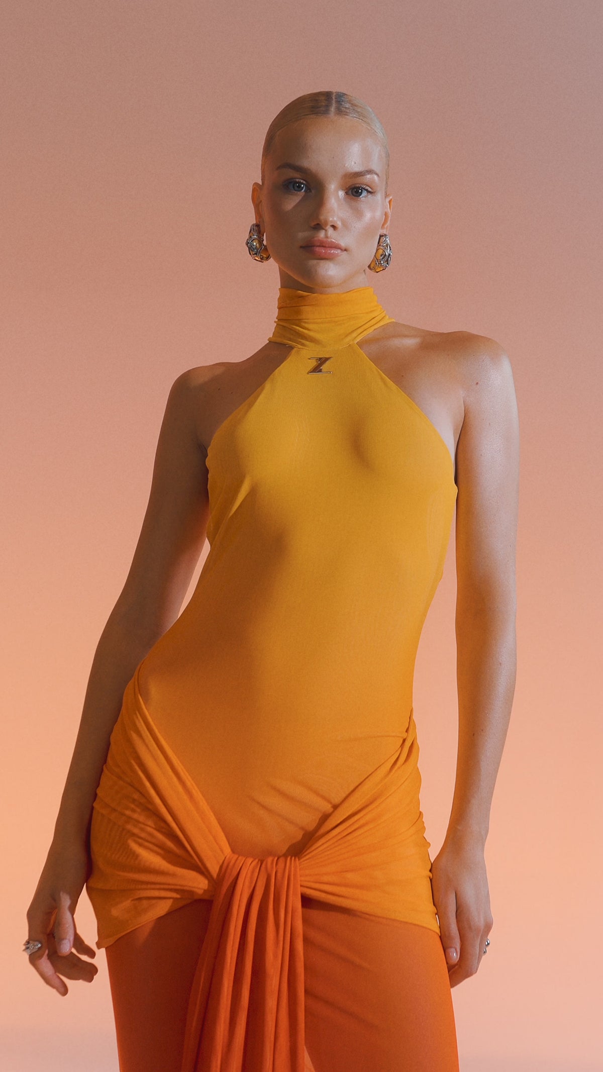 ROBE EN TULLE IMPRIMÉ DOS NU SUNSET