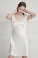 SWEET GARDEN WOMEN'S SILK DRESS IN BEIGE