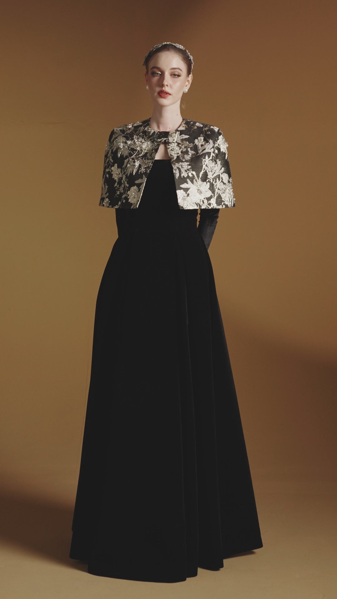 Robe en velours et jacquard Mirabelle Lyon