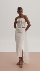 HIGH-WAISTED COLUMN SKIRT