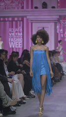 CULT MIA X VALENCIANI ALL OVER FRINGE MIDI DRESS
