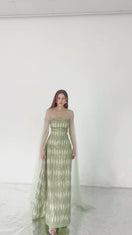 ROBE EN TULLE EMPRÉCIÉE AVEC CAPE