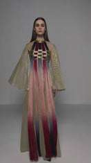 INTERWOVEN GRADIENT TULLE KAFTAN DRESS