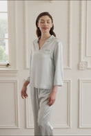 LUNAVIE WOMEN’S SILK V-NECK PAJAMA SET
