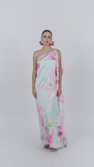 ONE SHOULDER MAXI DRESS IN MULTICOLOR