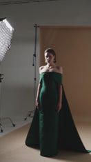 STRAPLESS TAFFETA SILK LINED GOWN IN BLACK