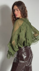 BLOUSE PÉTALE OLIVE