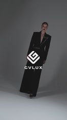 BLAZER AJUSTÉ AVEC CEINTURE LATÉRALE ASYMÉTRIQUE À NŒUD COULEUR NOIRE