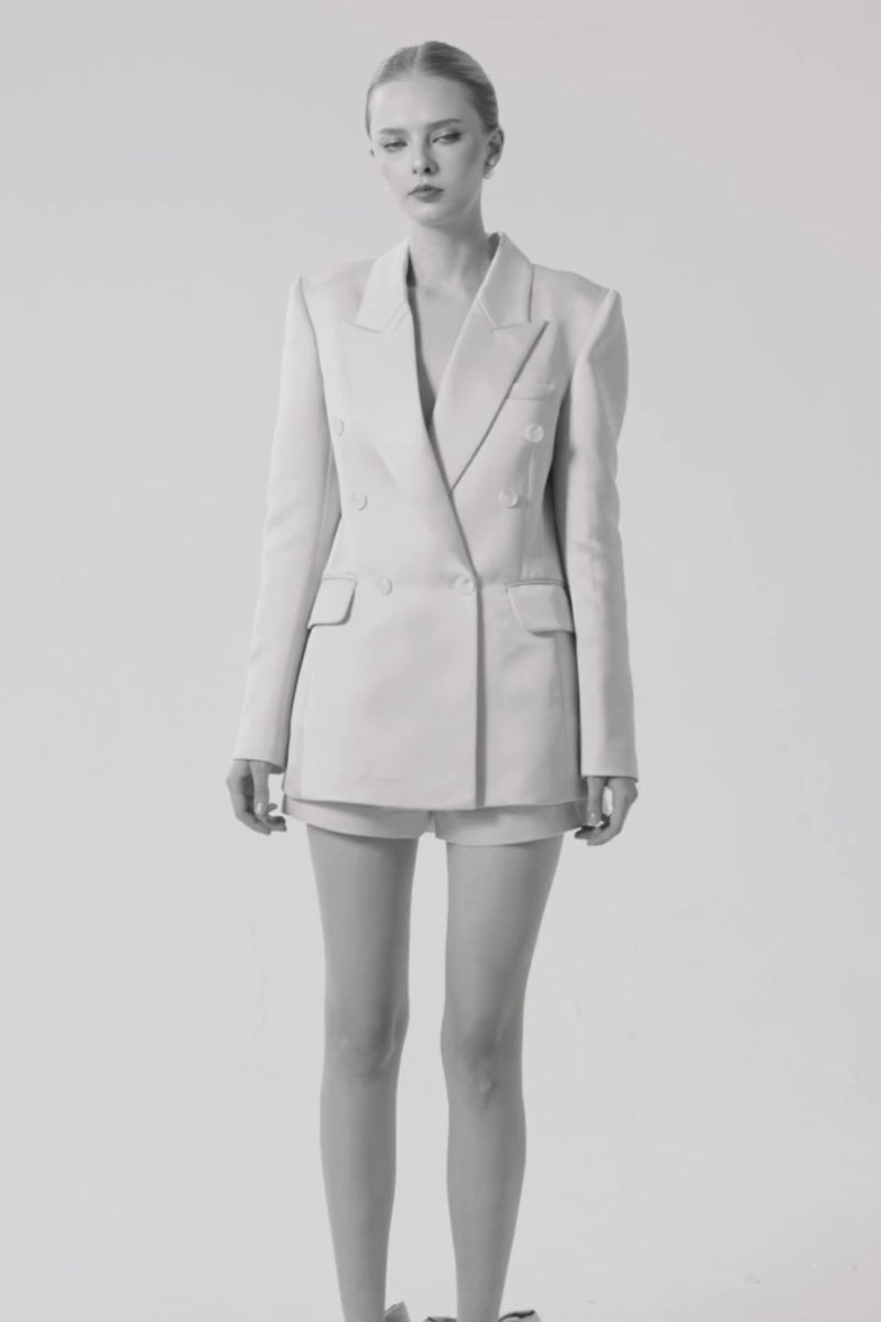 DOUBLE-BREASTED BLAZER IN LIGHT PINK