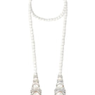 White cascade necklace by Jude Benhalim, featuring layered design with delicate chains and elegant details.