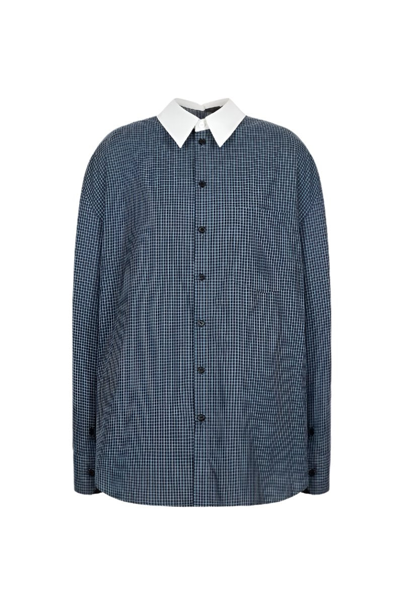 RELAXED SHIRT WITH BUTTONS IN NAVY - CULT MIA