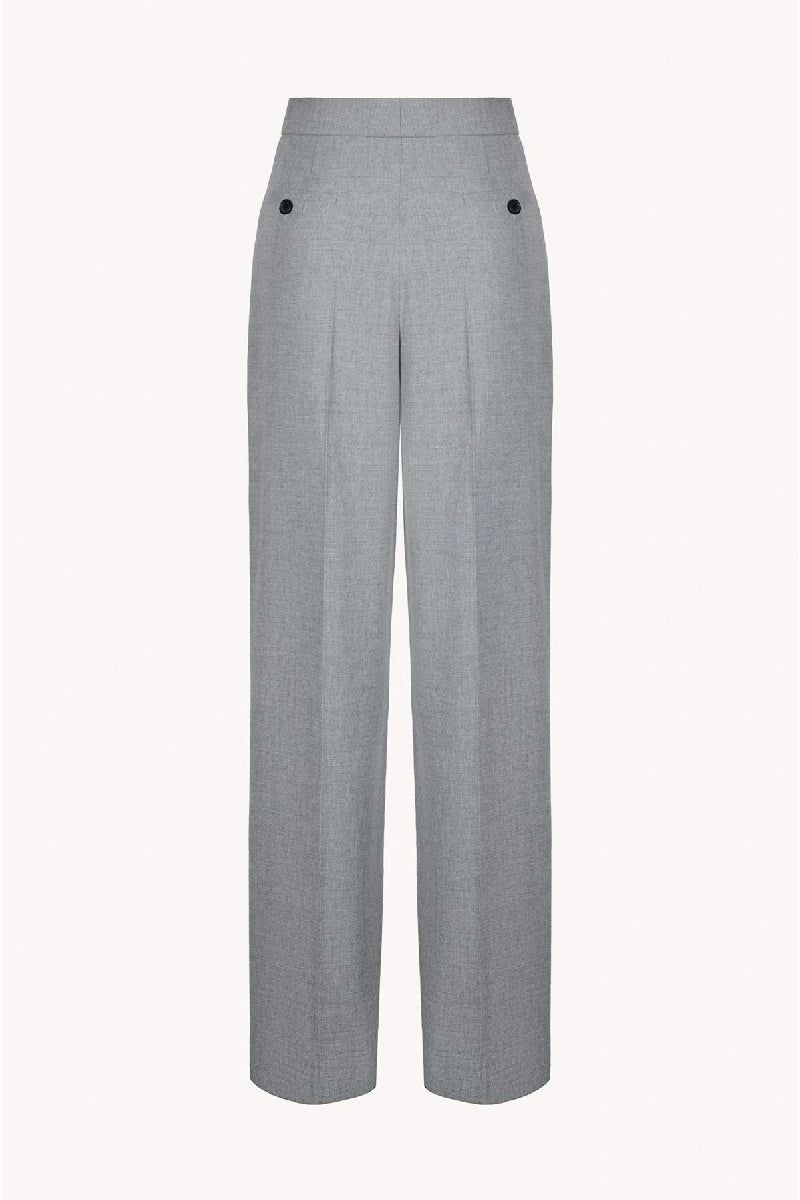 STRAIGHT-LEG PANTS WITH FRONT DARTS IN GRAY - CULT MIA