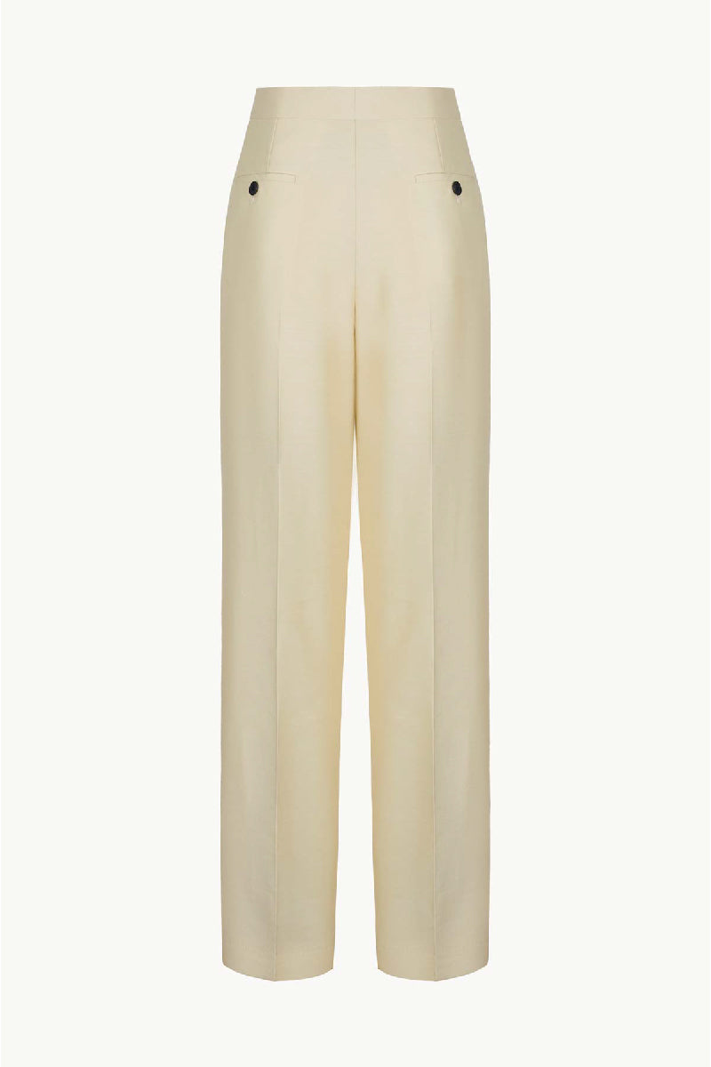 STRAIGHT-LEG PANTS WITH FRONT DARTS IN BEIGE - CULT MIA